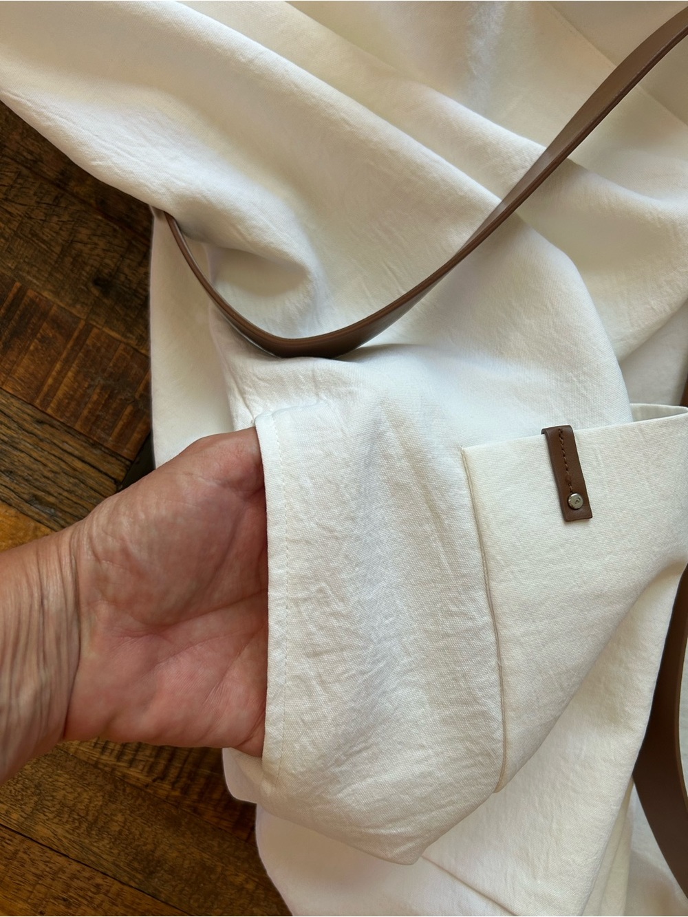 TIBI Drape Twill Wrap Dress in White - Picture 10 of 16
